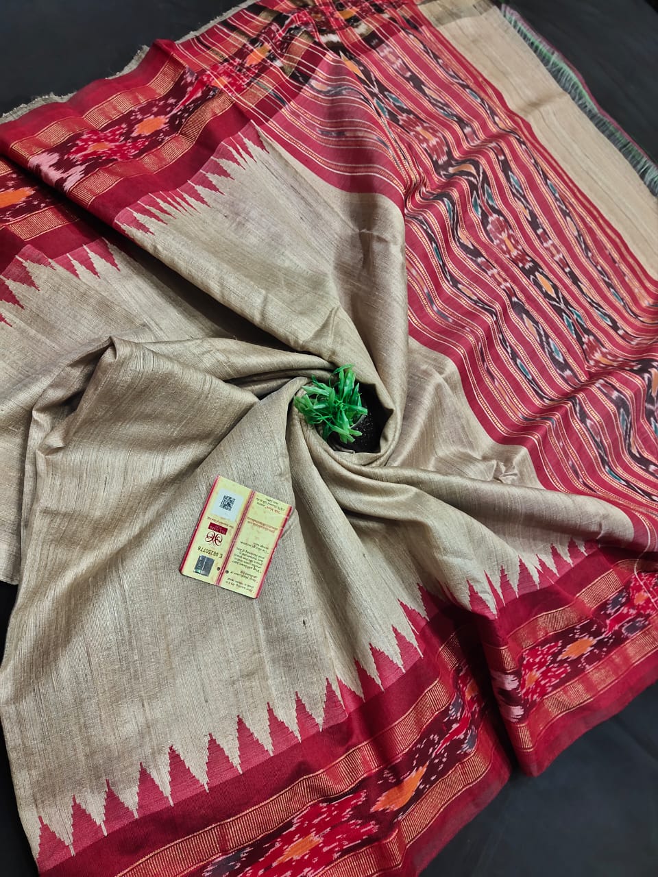 Pure Raw Silk Saree with Khapa Border