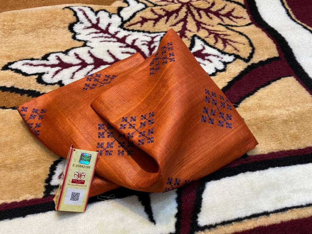 Pure Tussar embroidered saree