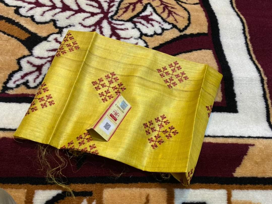 Pure Tussar embroidered saree