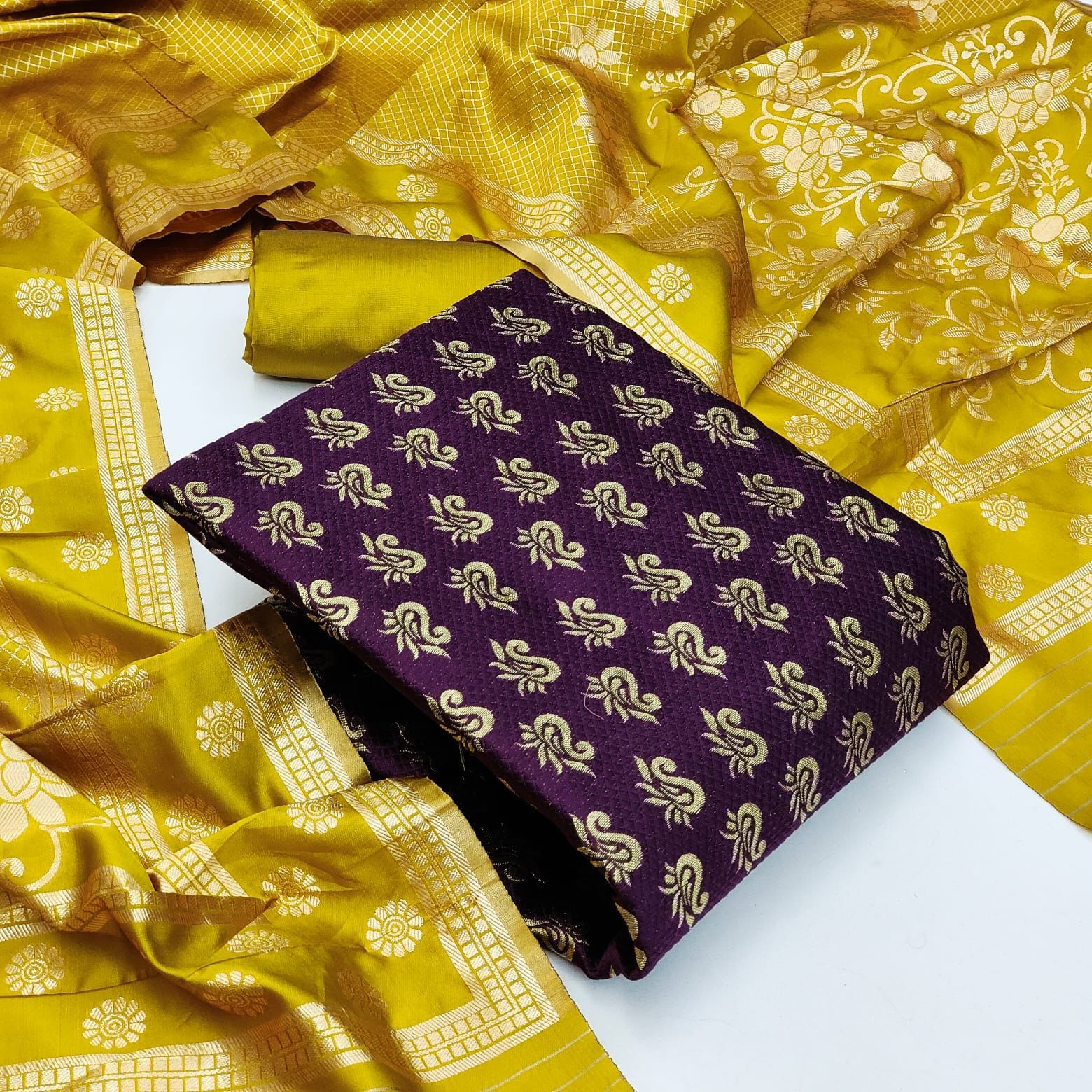 Banarasi Silk Dress 9 Designer Dress Materials: Textilecatalog