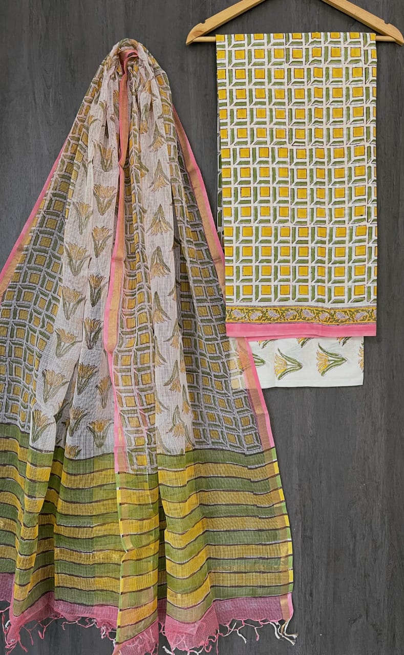 Pure cotton printed dress material for Kota Doriya suits
