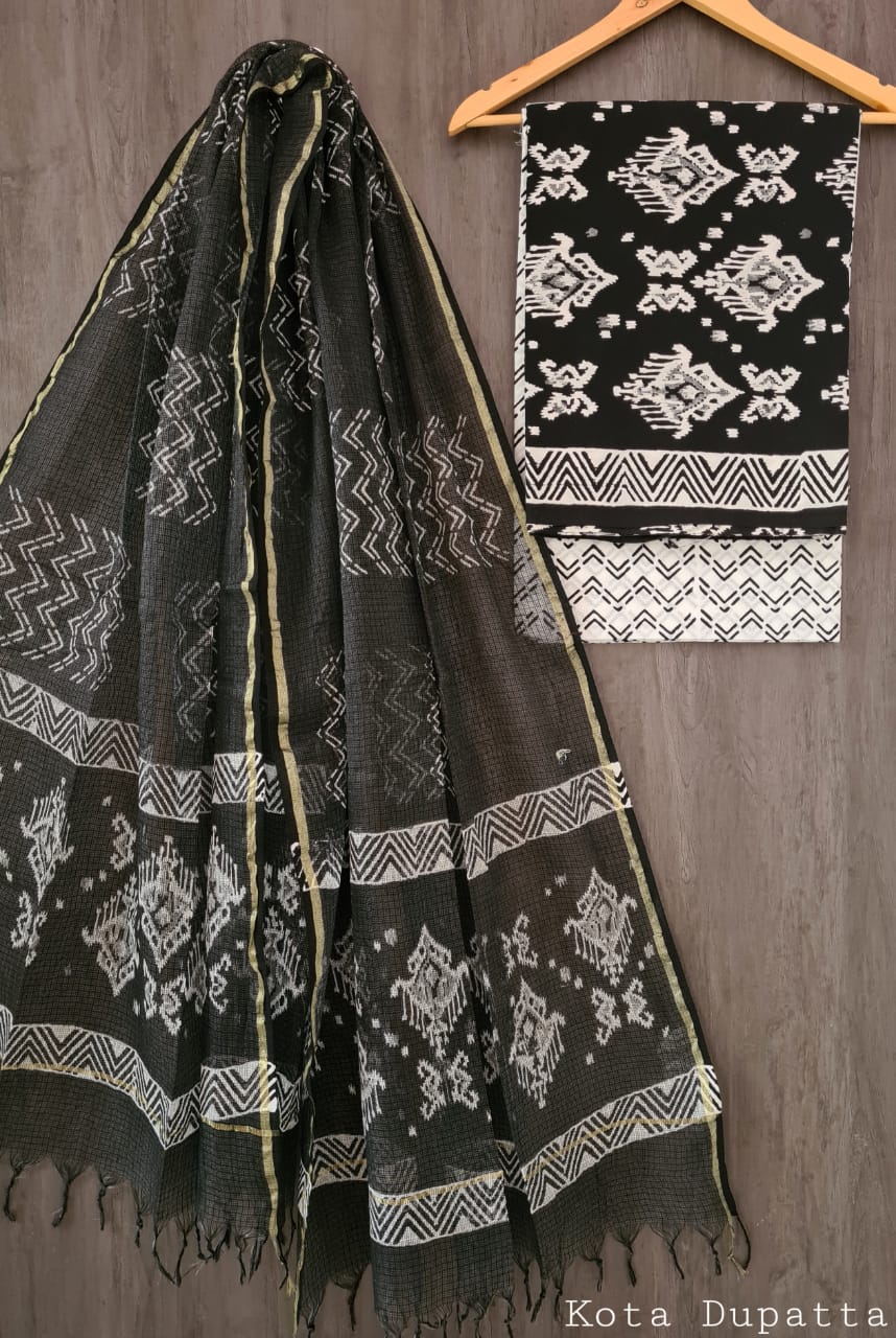 Pure cotton printed dress material for Kota Doriya suits