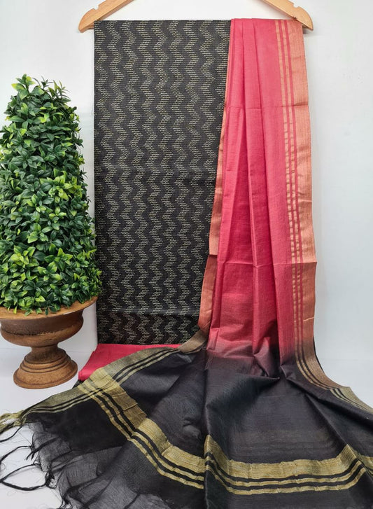Weaved Katan Silk Suits Dress Material