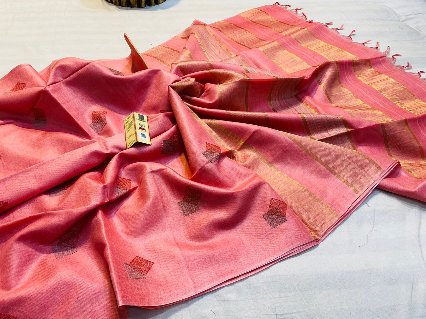 Semi Tussar Silk embroidered saree
