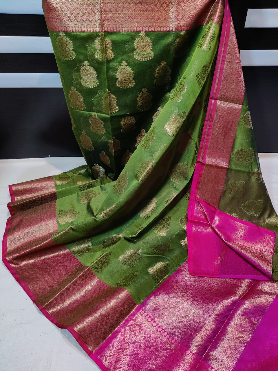 Banarasi Silk Saree with Jhumka Design
