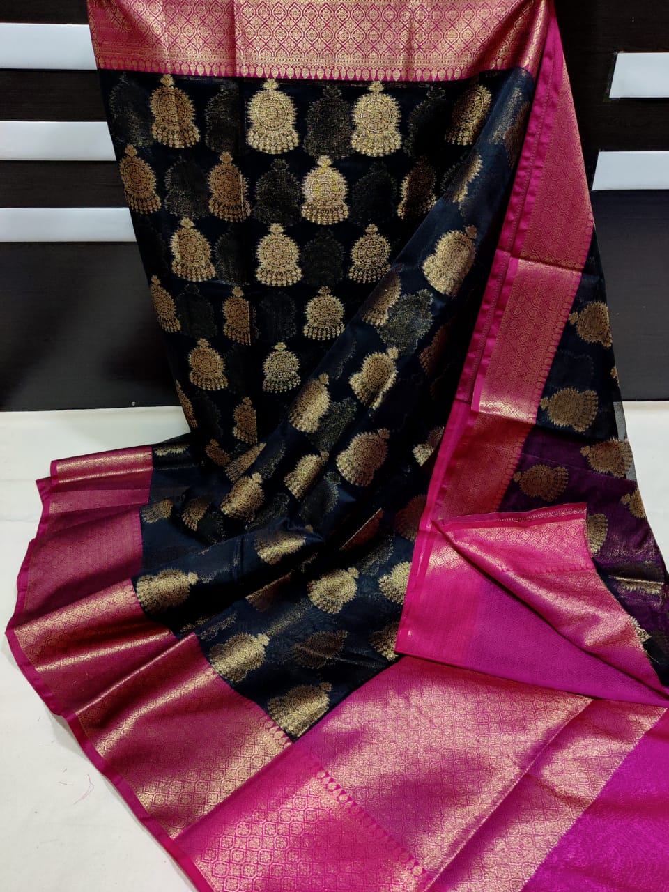 Banarasi Silk Saree with Jhumka Design