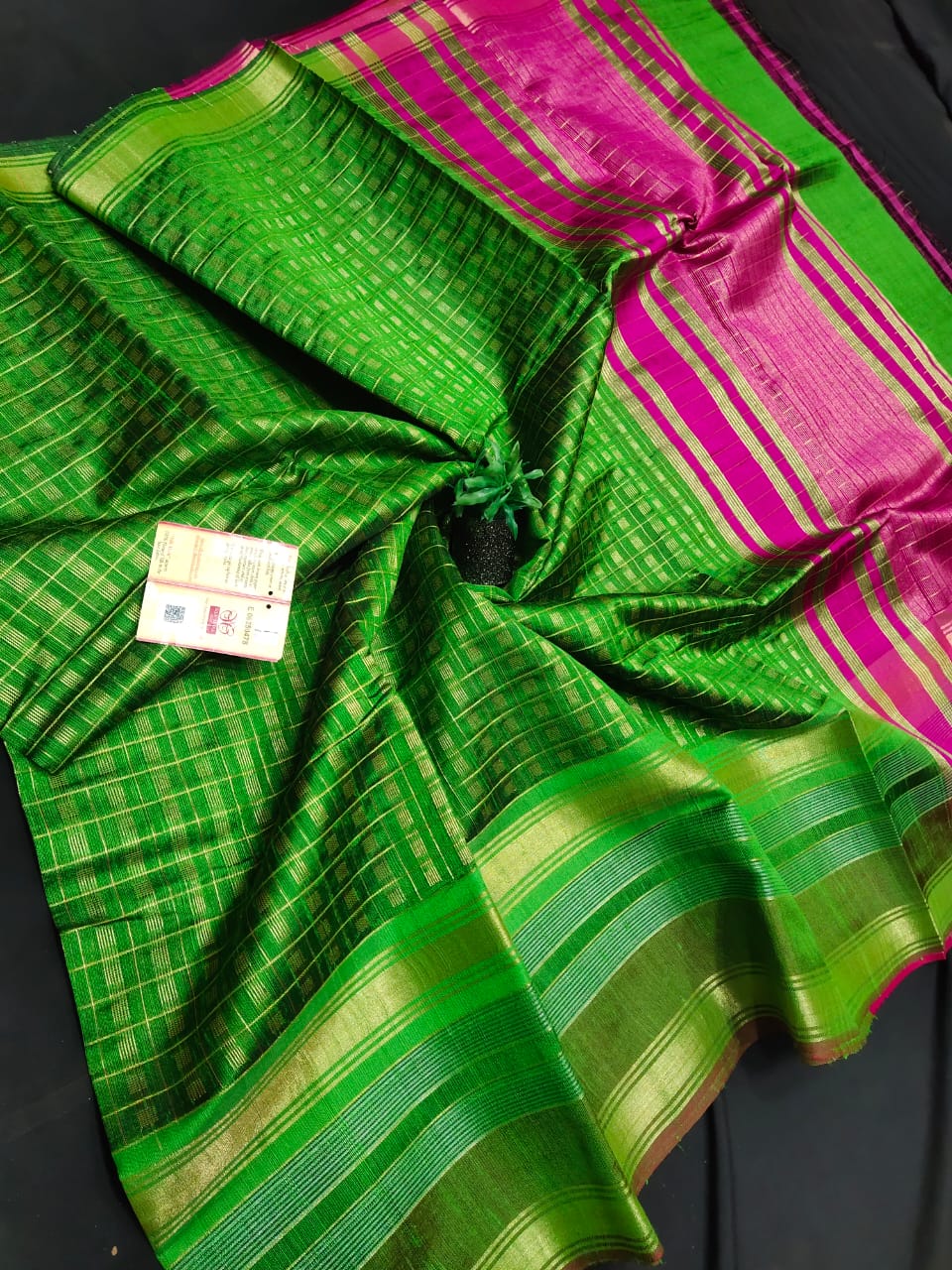 Pure raw silk multi border saree