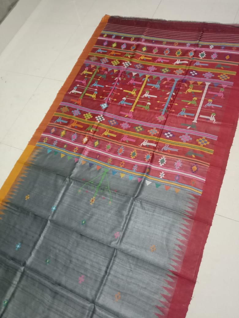 Pure desi Tussar Dolabedi weaving design saree