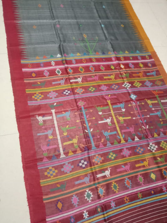Pure desi Tussar Dolabedi weaving design saree