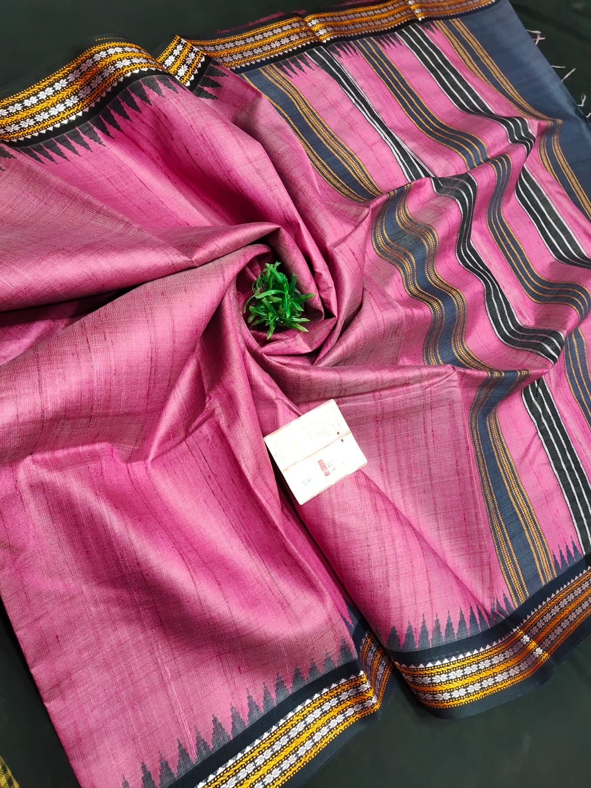 Raw Silk Saree with Vidarbha border