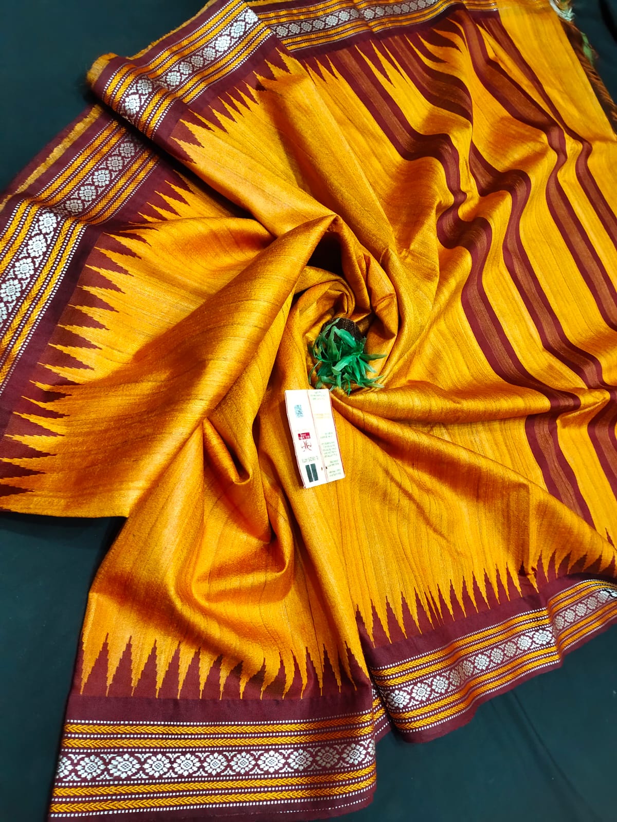 Raw Silk Saree with Vidarbha border