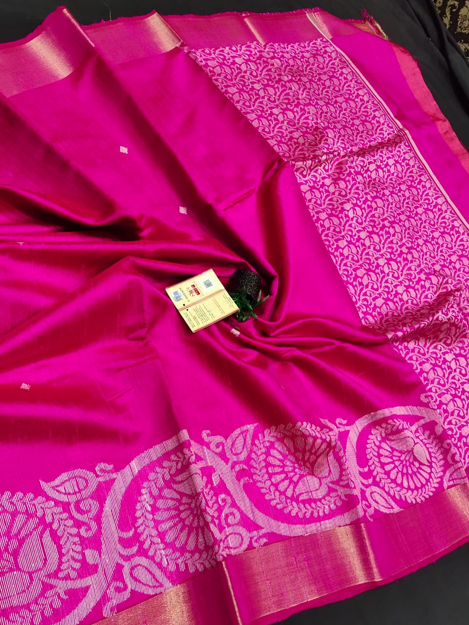 Pure silk saree with tribal art border