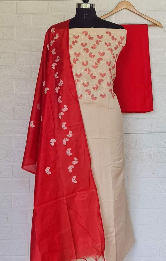 Silk Linen Embroidered Suit Materials
