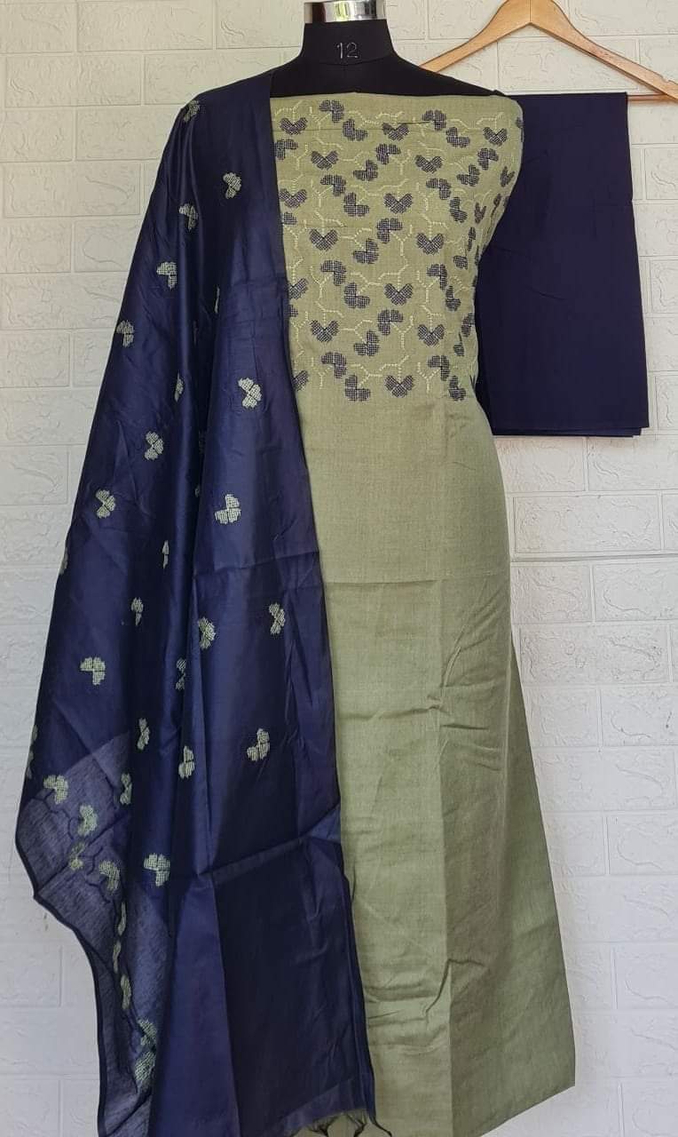 Silk Linen Embroidered Suit Materials