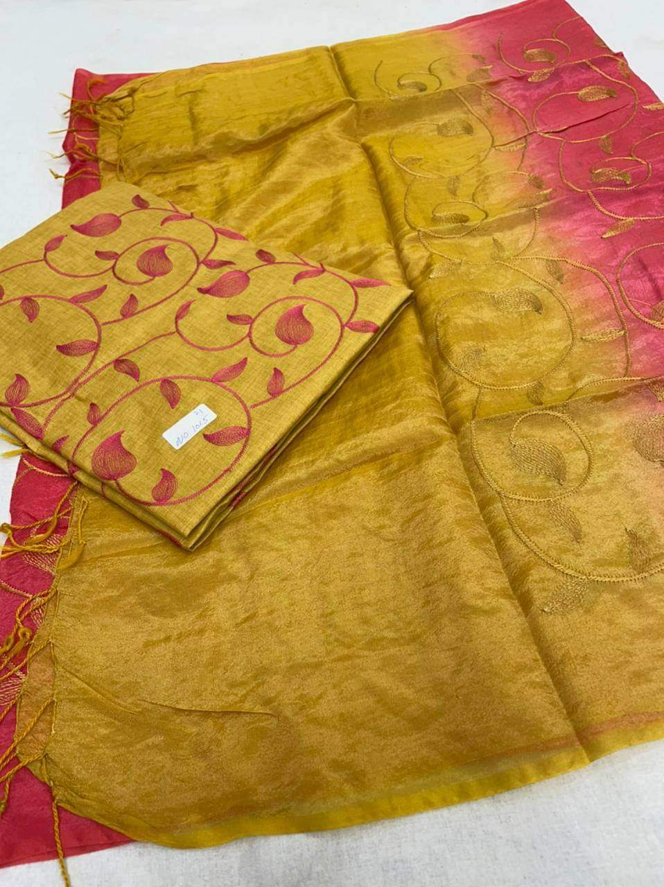 Baswara silk suit piece with weaving design
