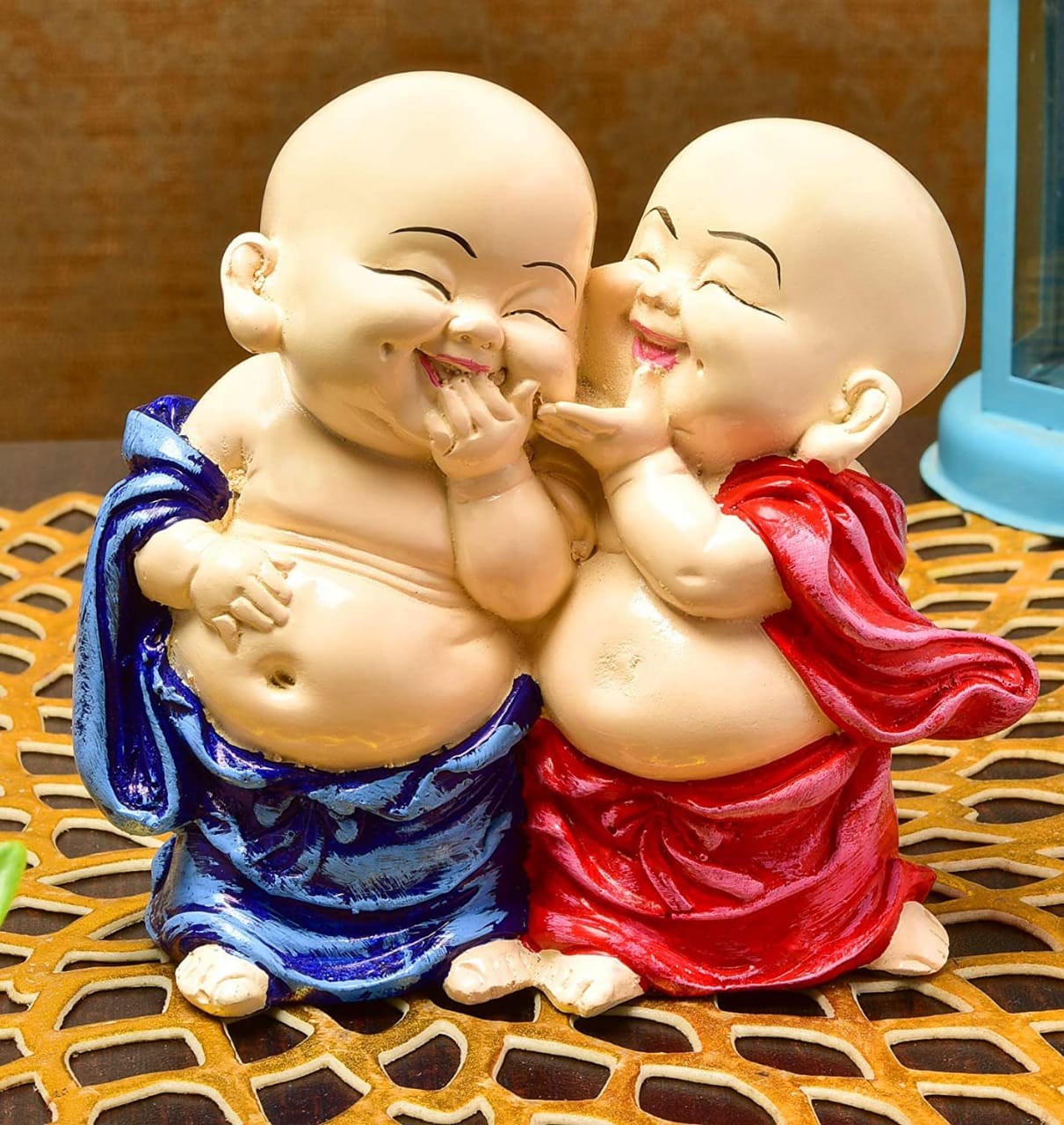Double Child Monk statue