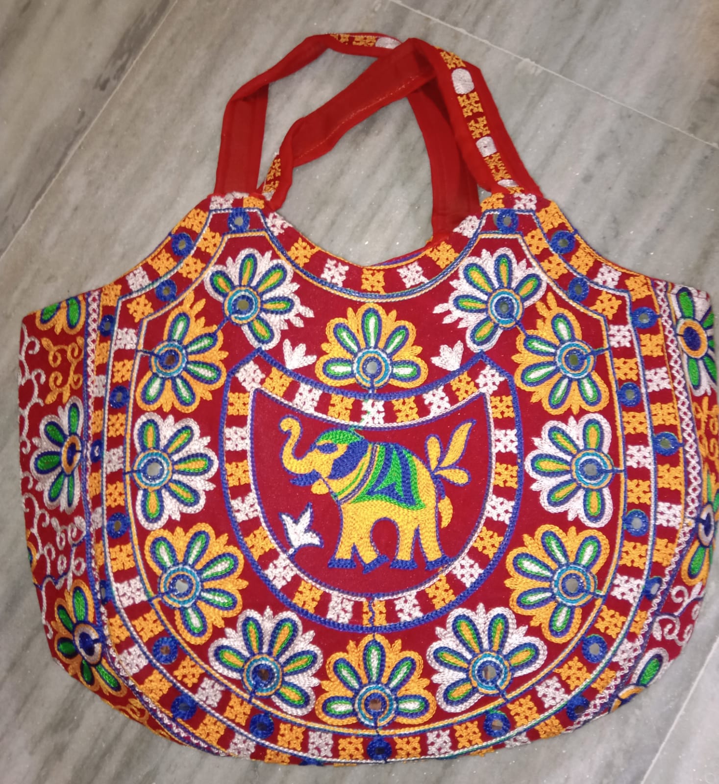 Designer Multi Colored Elephant Design Hand Embroidered Banjara Should –  Crafts of India