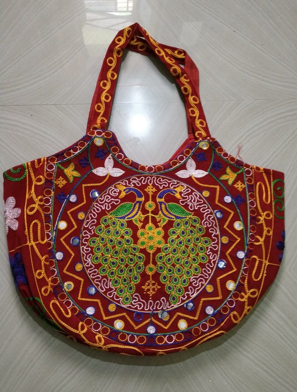 Jaipuri Design Round Medium Bag