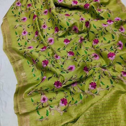 150 count Pure Linen Silk Saree