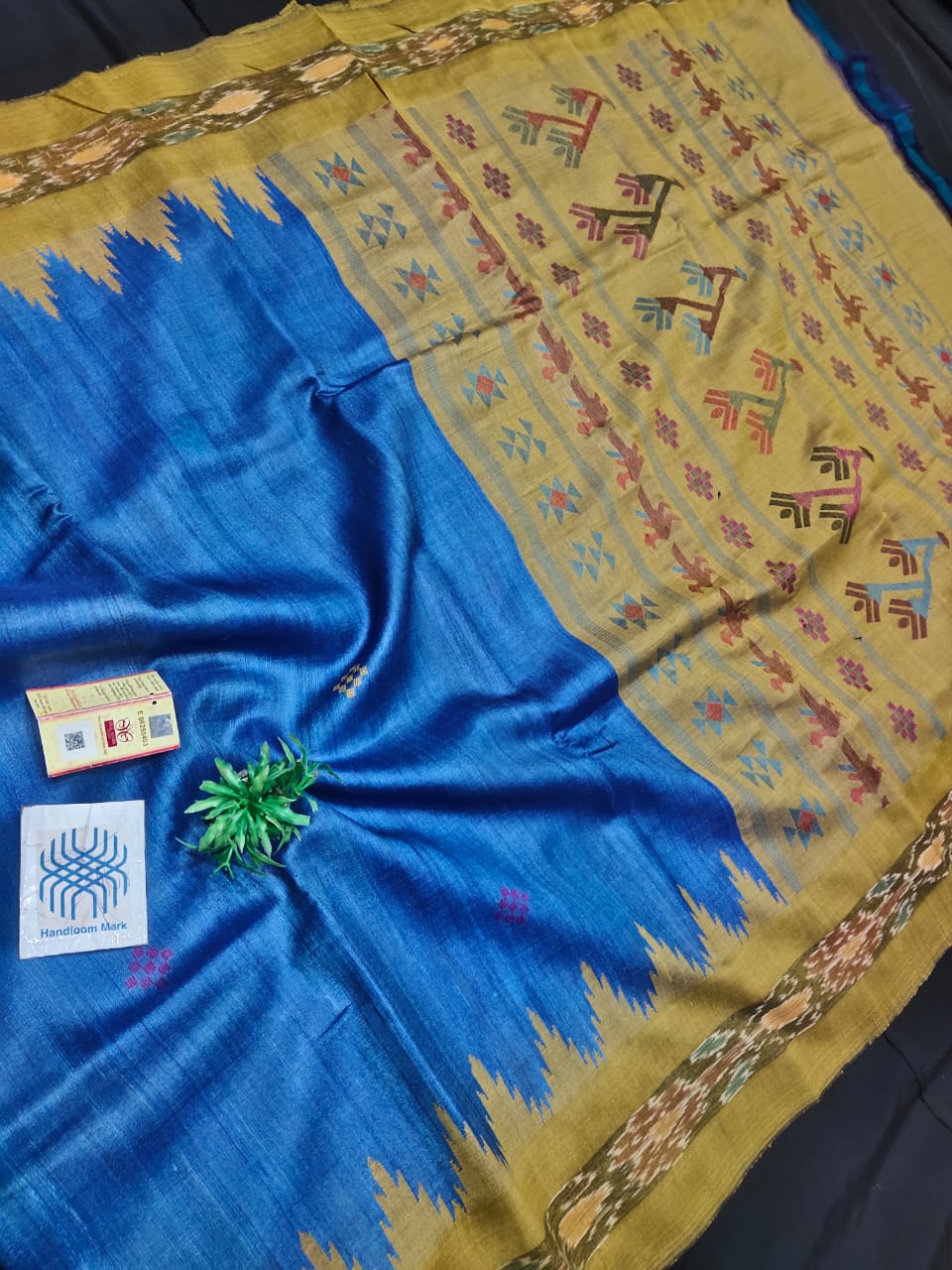 Pure tussar Silk saree with Dolabedi pallu