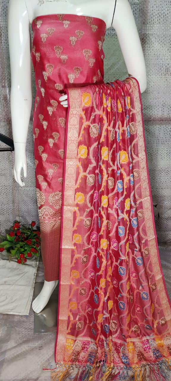 Pure Chanderi Silk Beautiful Hand Block Print Suit Set with Chanderi Silk  Dupatta
