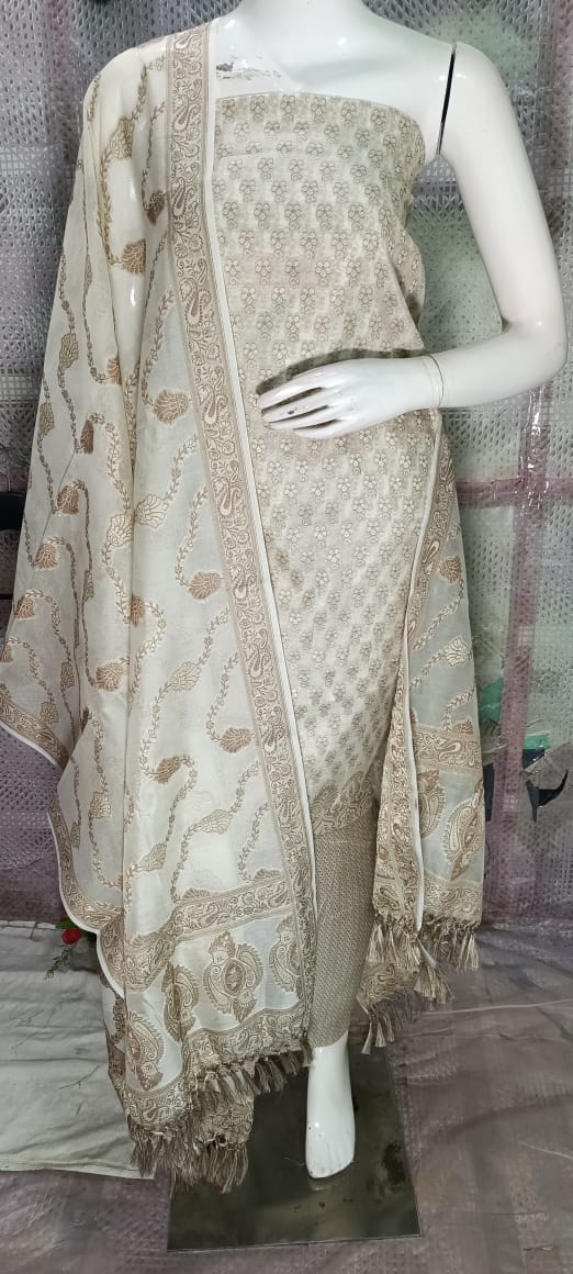 Pure Georgette Banarasi Dress material — The Handlooms