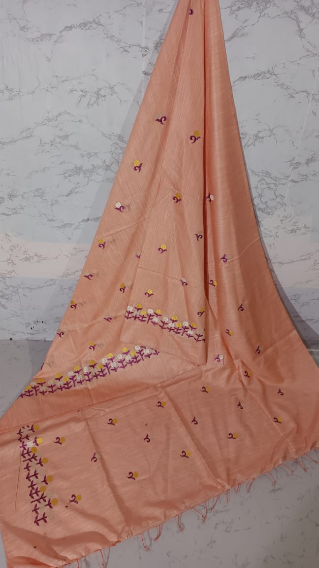 Kota slub embroidered silk saree