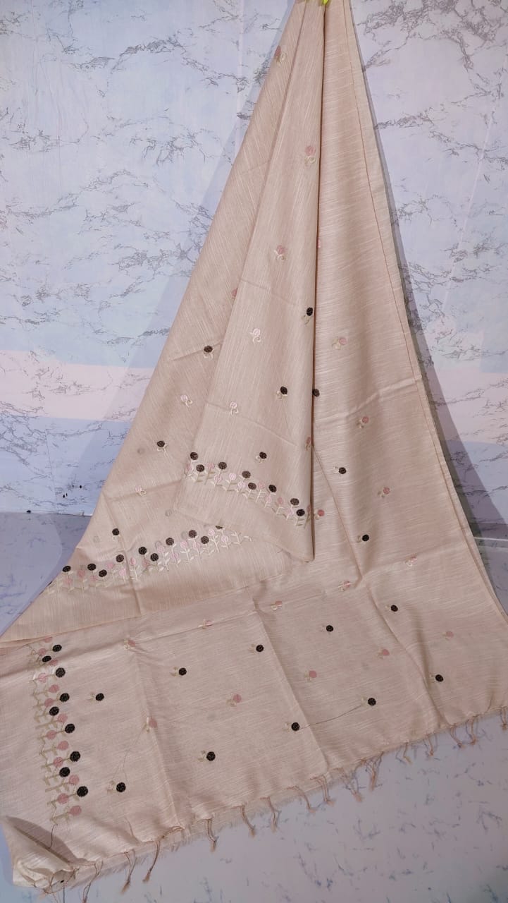 Kota slub embroidered silk saree