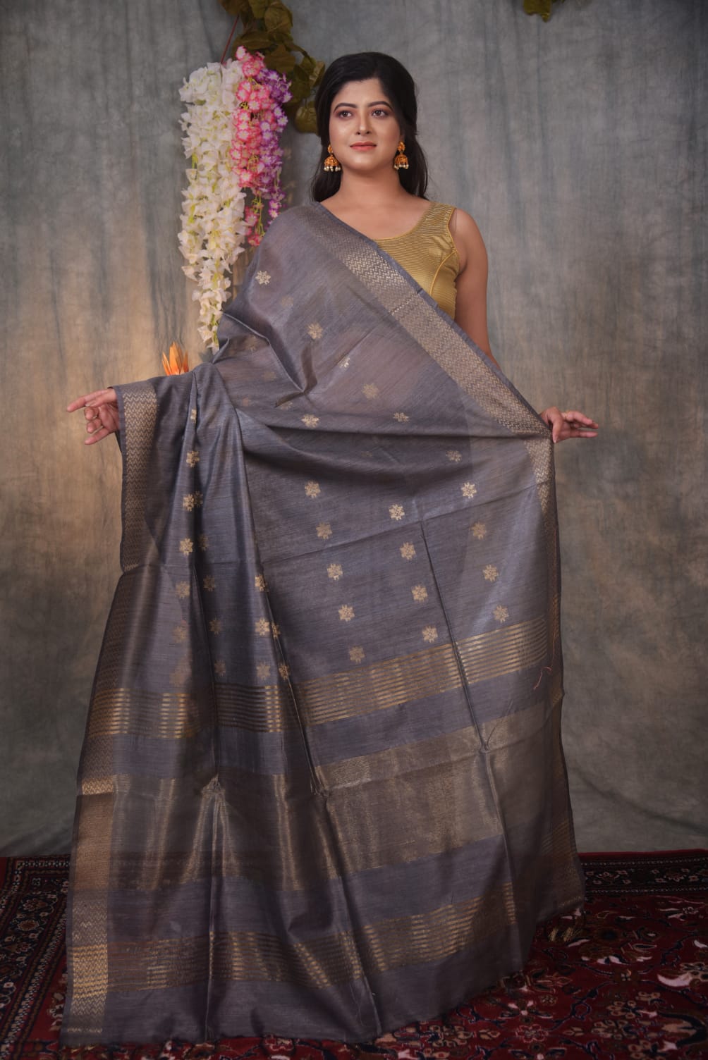 Matka silk saree with BP