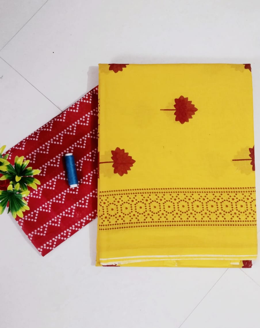 Bagru handblock printed pure cotton mulmul sarees