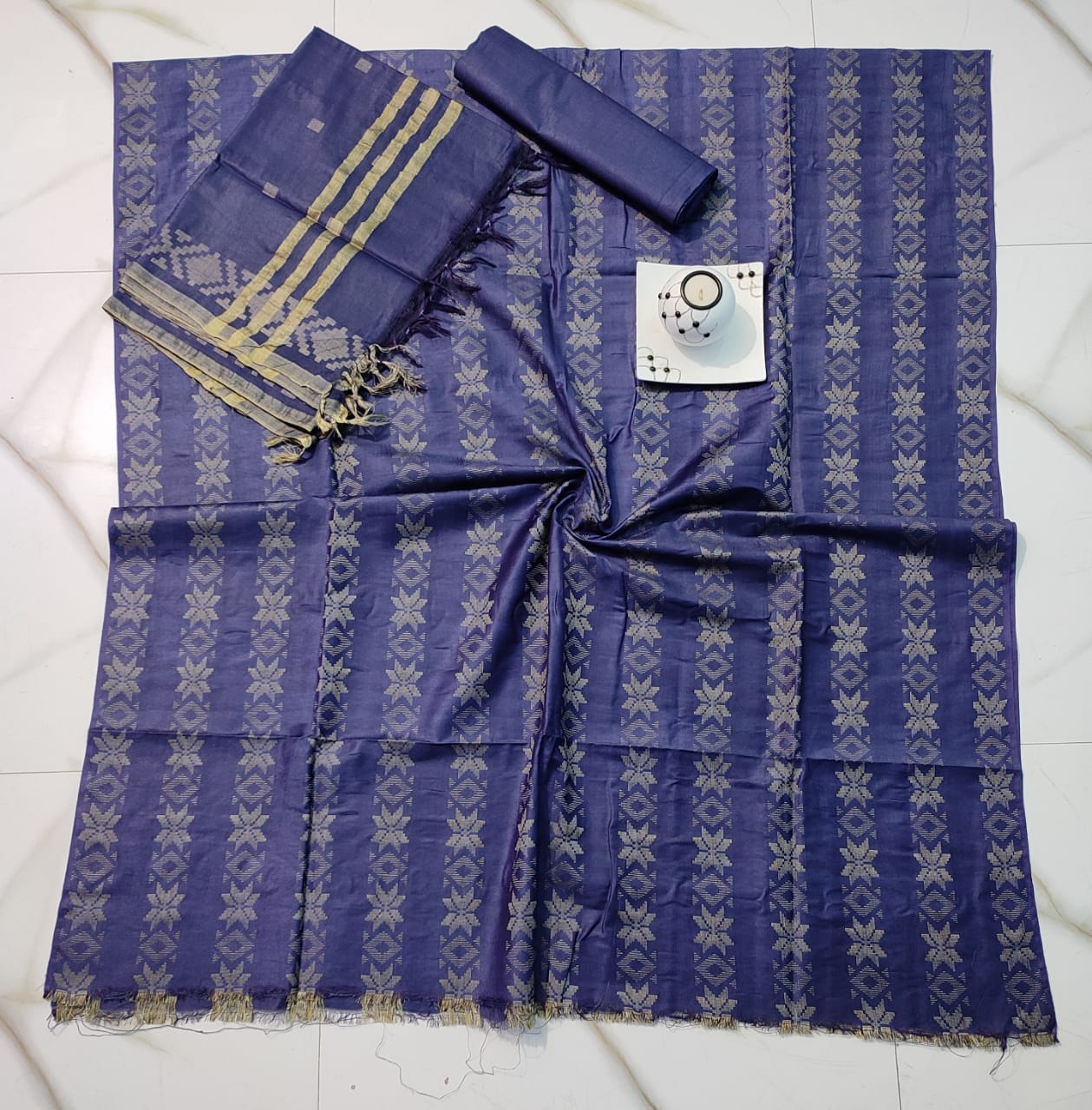 Katan silk Suits Material with weaving design
