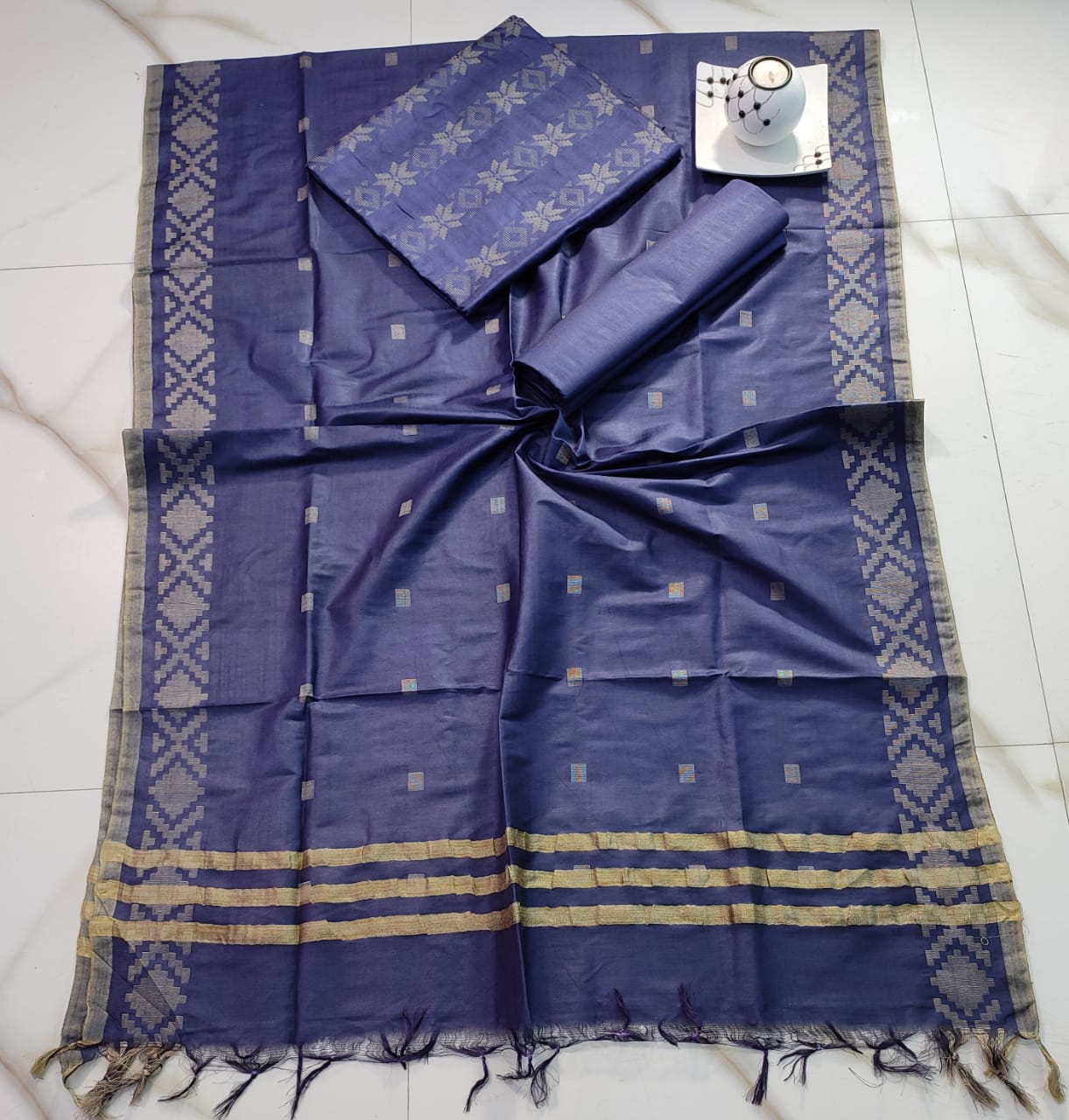 Katan silk Suits Material with weaving design