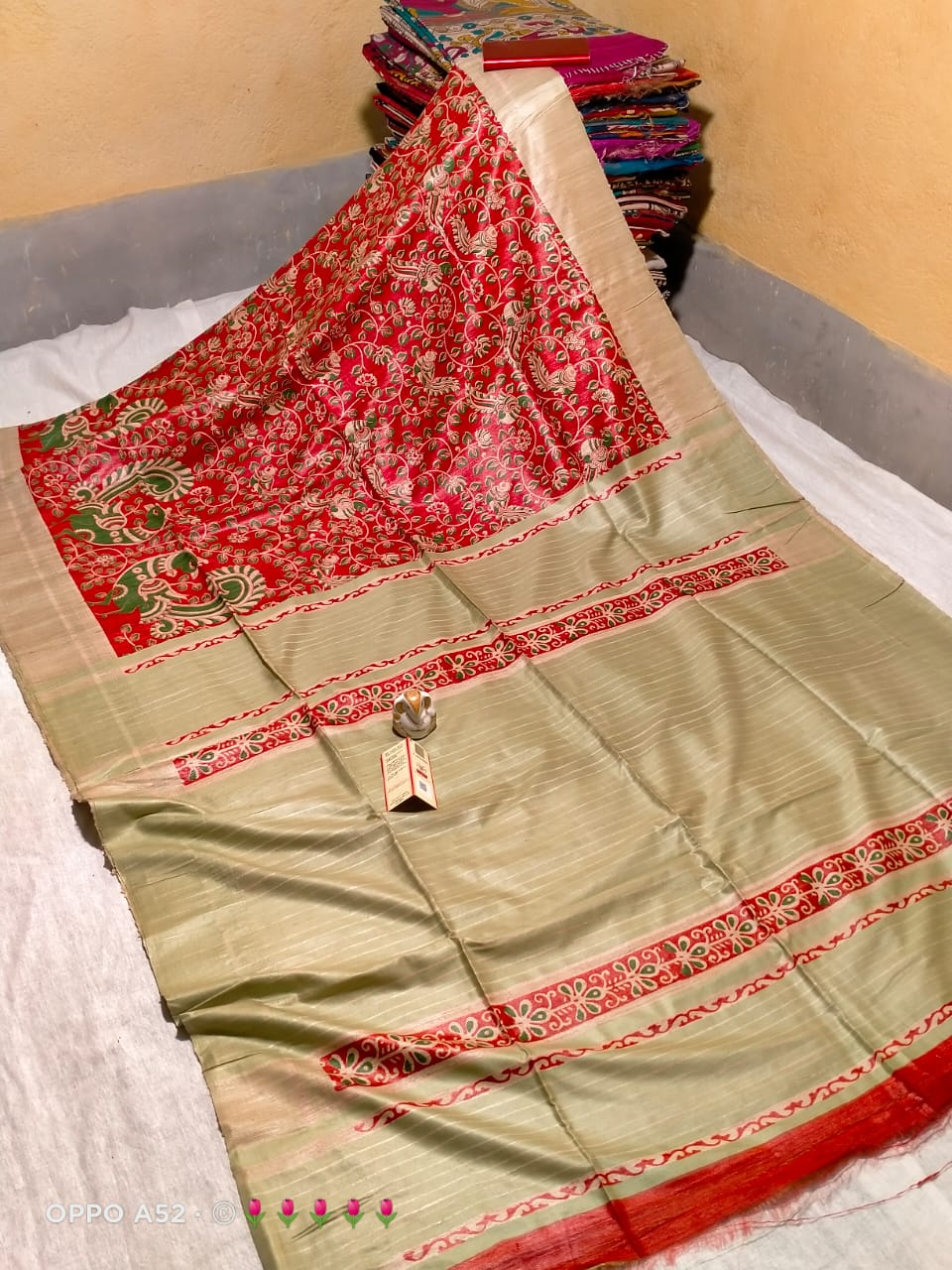Tussar Ghicha Block Print Saree