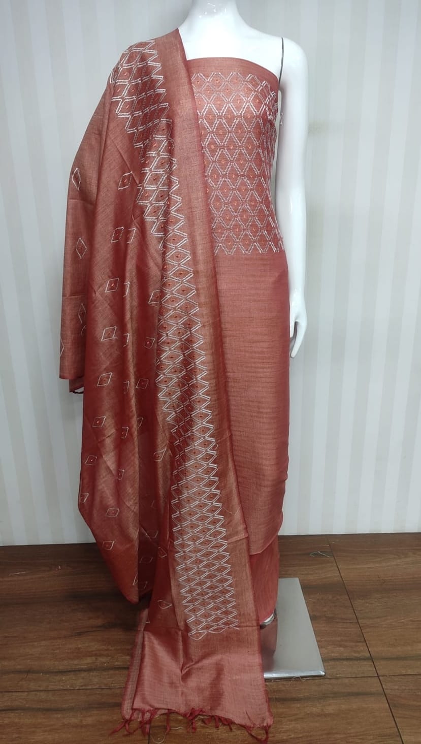 Cotton Embroidered Suit Material