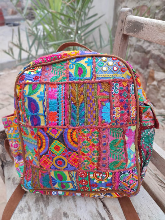 Banjara embroidery patch work backpack