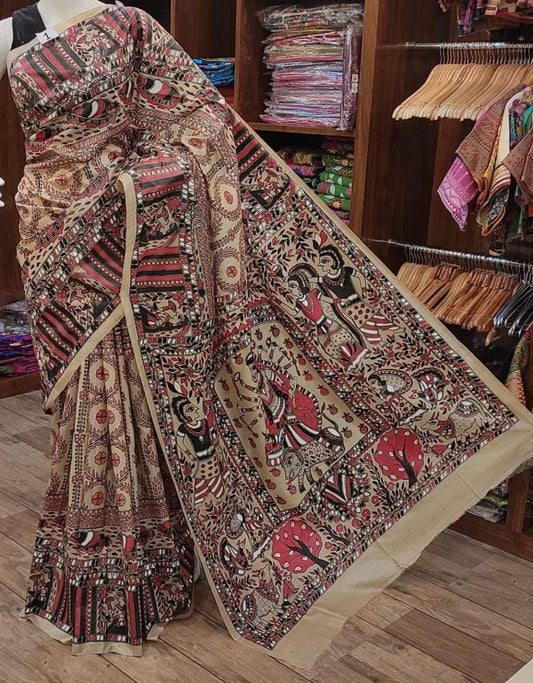 Desi Tussar Silk Madhubani Saree