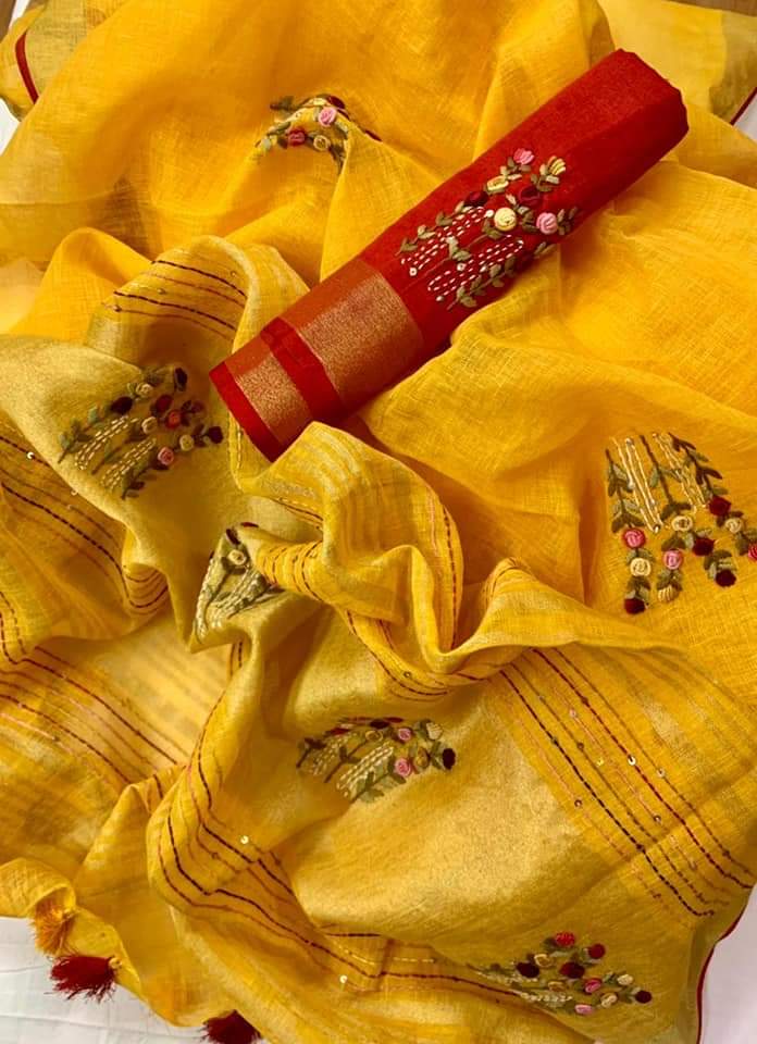 Linen Silk Saree