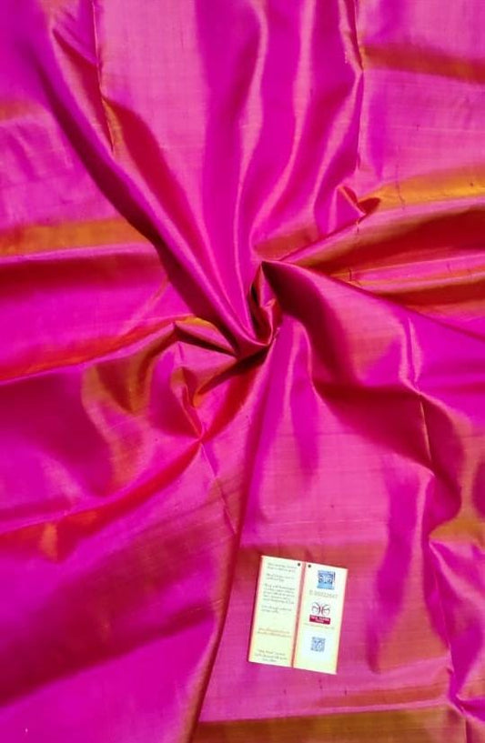 Bishnupuri plain dual tone katan silk saree