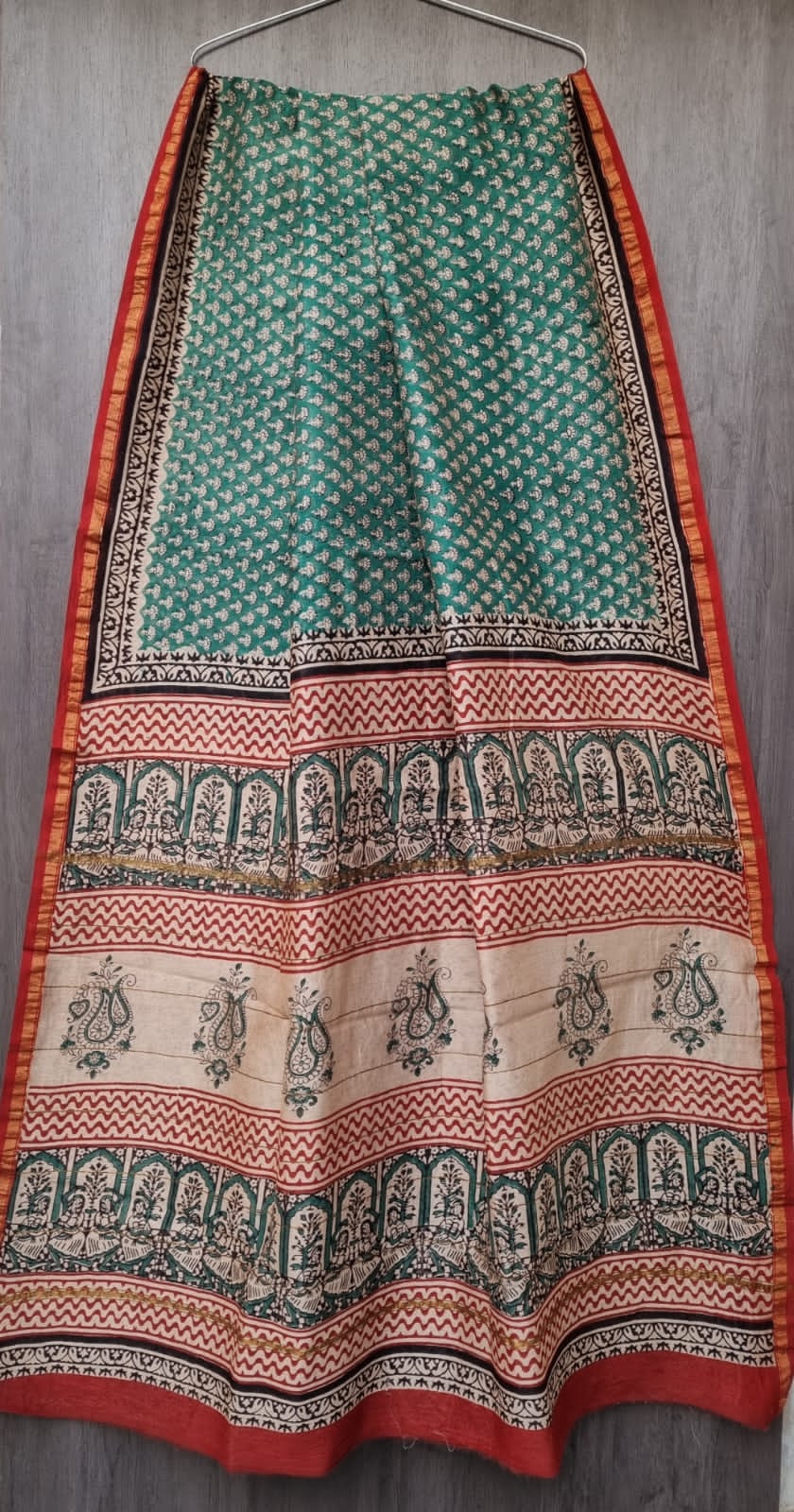 Handblock bagru printed pure Chanderi sarees