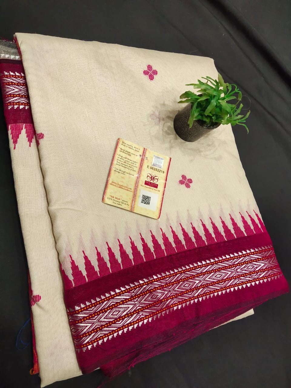Tussar silk saree with Karvati border