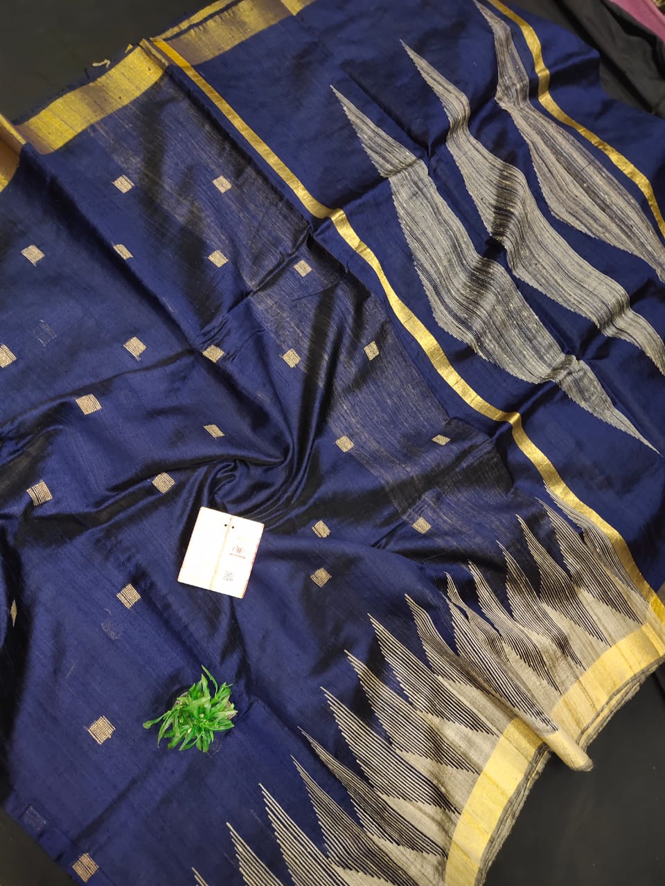 Pure Raw Silk Saree with Temple Border