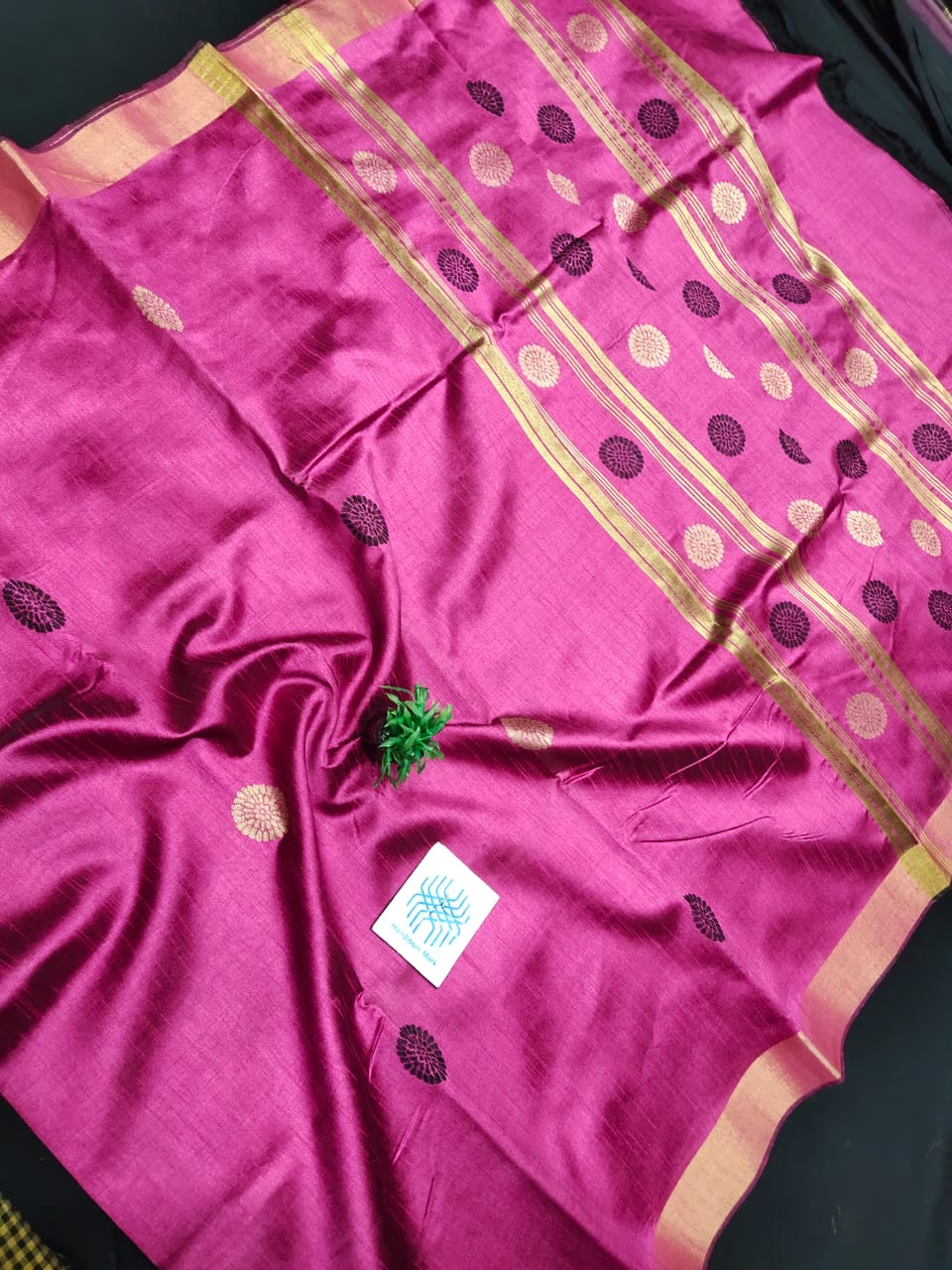 Semi Raw silk Jamdani saree with Buta