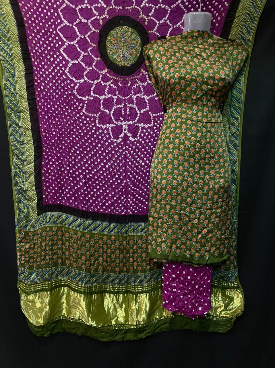 Ajrakh Bandhej Suit dress material