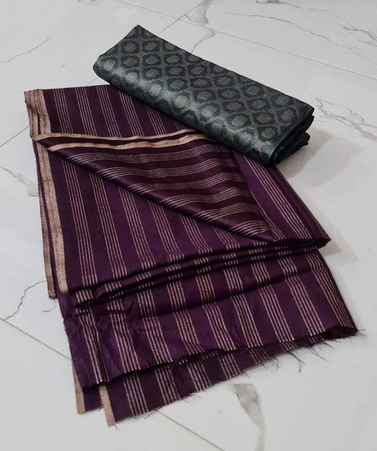 Katan silk saree with weaving design