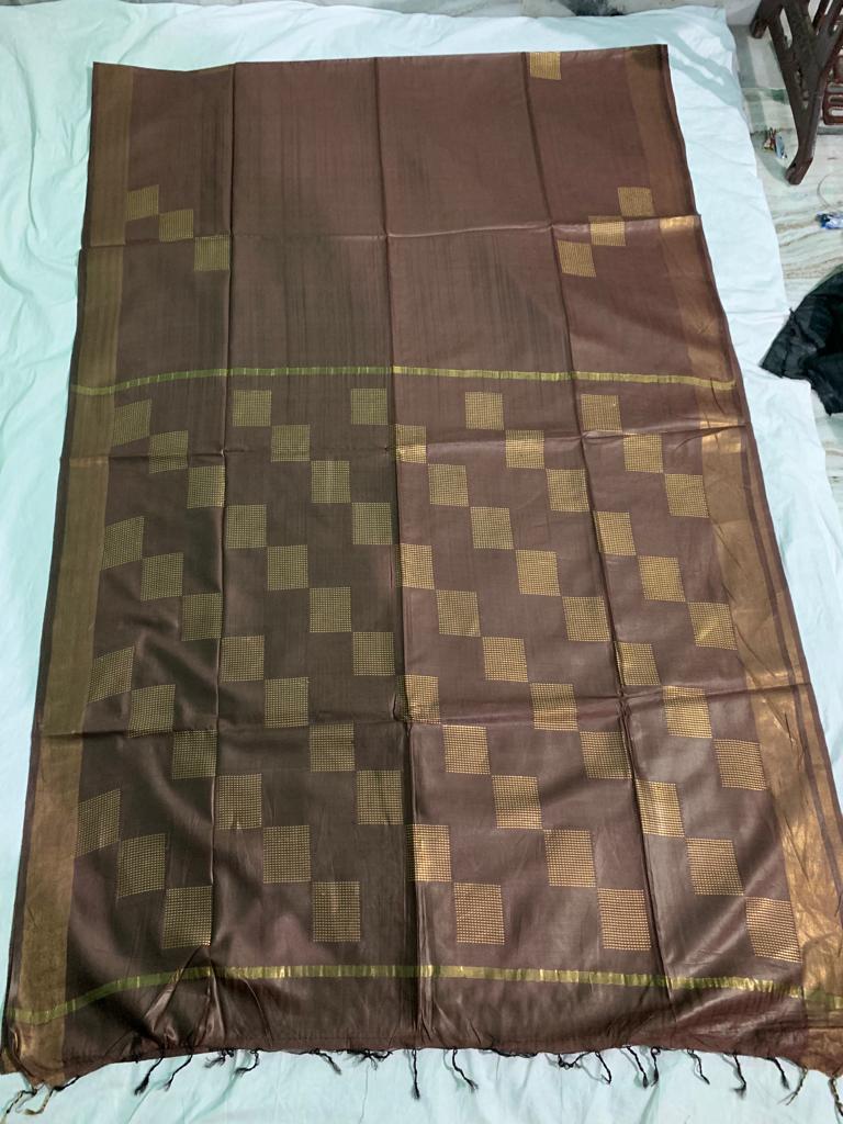 Pure Tussar zari weaving saree