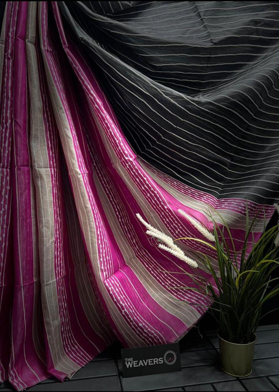 Semi Tussar Silk Saree with weaving design