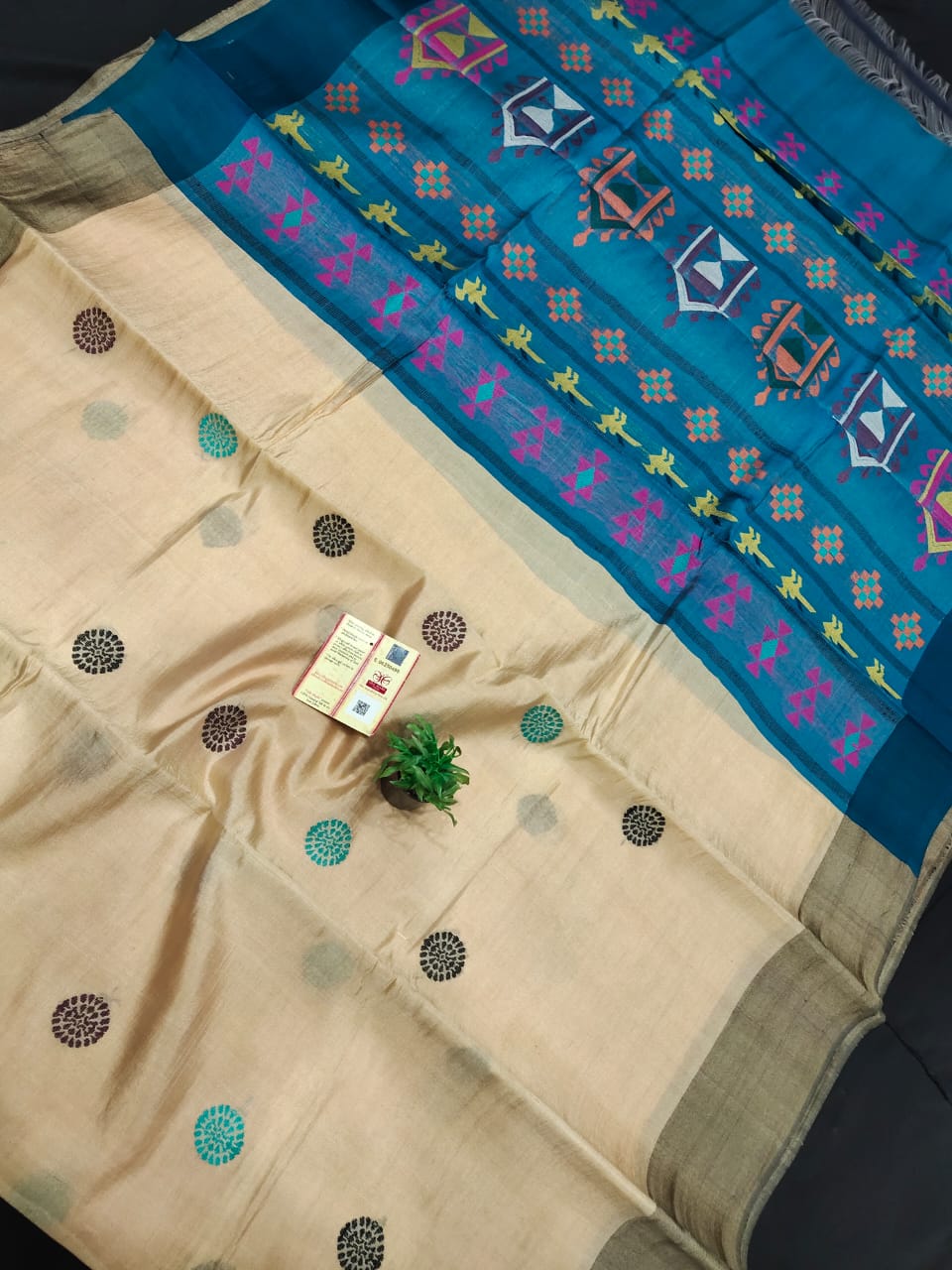 Pure Tussar silk dolabedi saree with buta