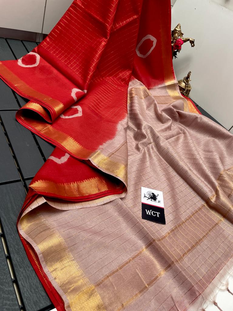 Kota silk saree with mini checks