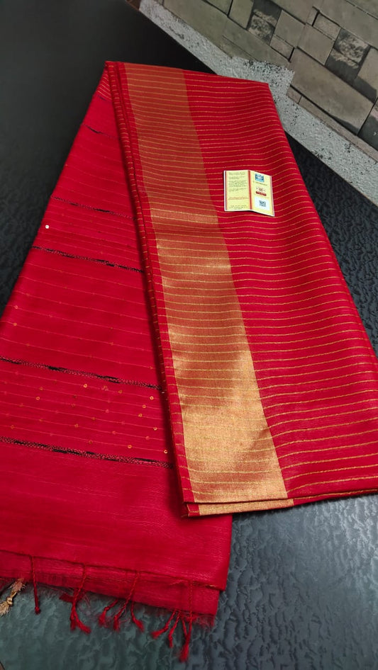 Kota silk saree with weaving zari border