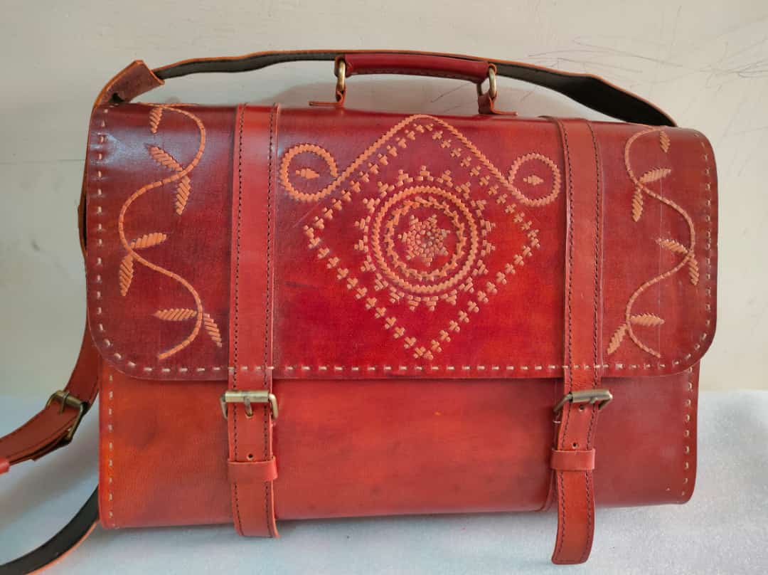 Kantha Stitched Leather Handbags